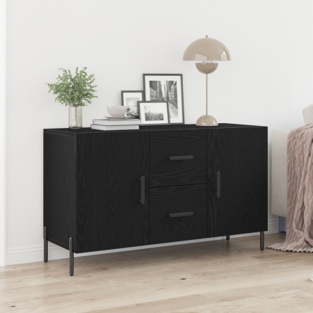 Dulap negru din stejar 100x36x60 cm Lemn stratificat