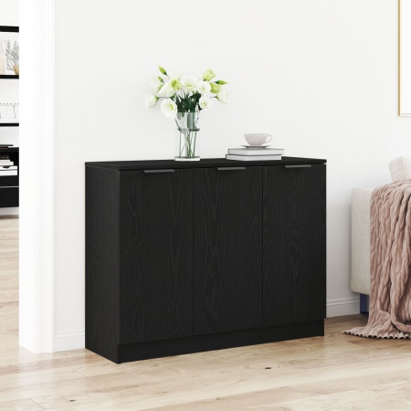 Dulap negru din stejar 90,5x30x70 cm din lemn stratificat
