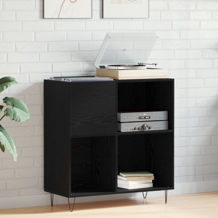 Dulap pentru discuri, stejar negru 84,5x38x90 cm lemn prelucrat