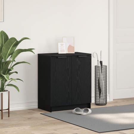 Dulap pentru Încălțăminte Negru Stejar 59x35x70 cm Lemn Prelucrat