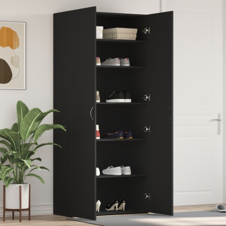 Dulap pentru pantofi Negru 80x35,5x180 cm Lemn prelucrat