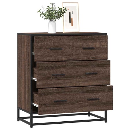 Dulap, stejar maro, 68x35x76 cm, lemn prelucrat și metal