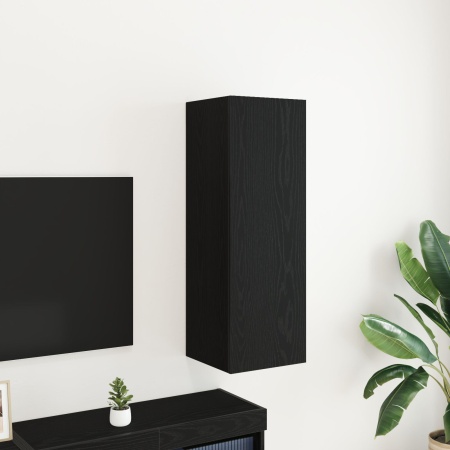 Dulap TV de perete Stejar Negru 30,5x30x90 cm Lemn prelucrat
