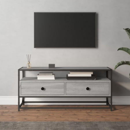 Dulap TV, gri sonoma, 100x35x45 cm, lemn prelucrat - Img 1