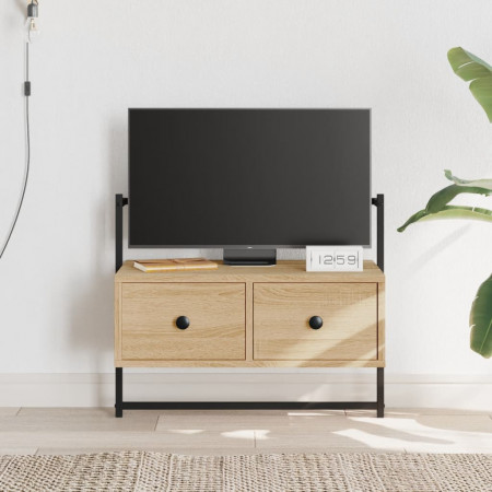 Dulap TV montat pe perete, stejar sonoma, 60,5x30x51 cm, lemn