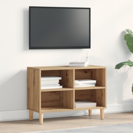 Dulap TV, stejar artizanal, 69,5x30x50 cm, lemn prelucrat