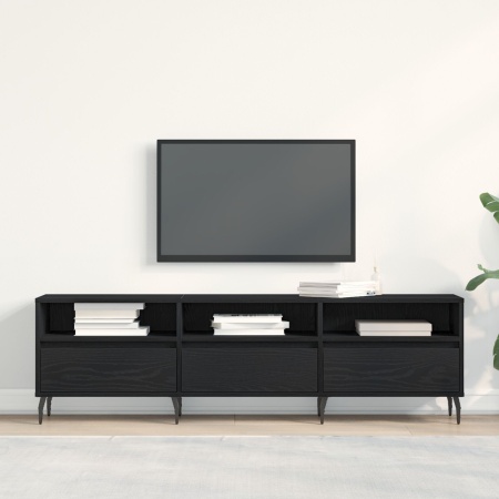 Dulap TV, stejar negru, 150x30x44,5 cm, lemn prelucrat