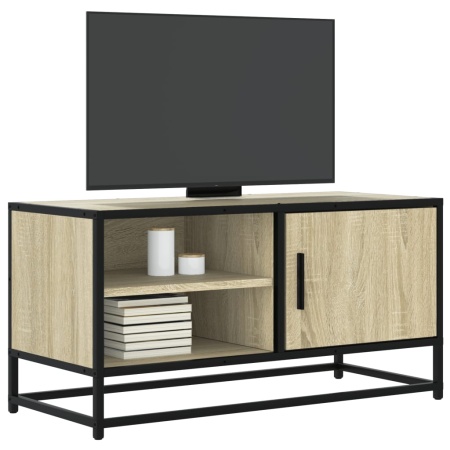 Dulap TV, stejar sonoma, 80x34,5x40 cm, lemn prelucrat și metal