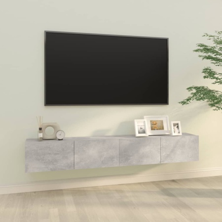 Dulapuri TV perete 2 buc. gri beton 100x30x30 cm lemn compozit