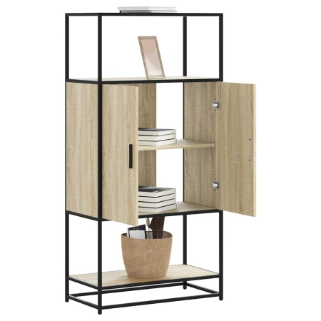 Dulapuru Stejar Sonoma 68x35x139 cm lemn și metal prelucrat