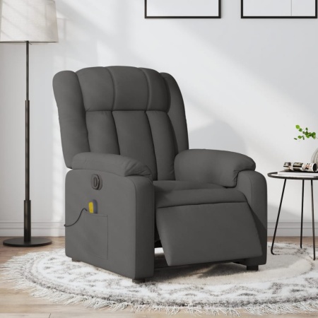 Fotoliu electric de masaj rabatabil, gri închis, textil