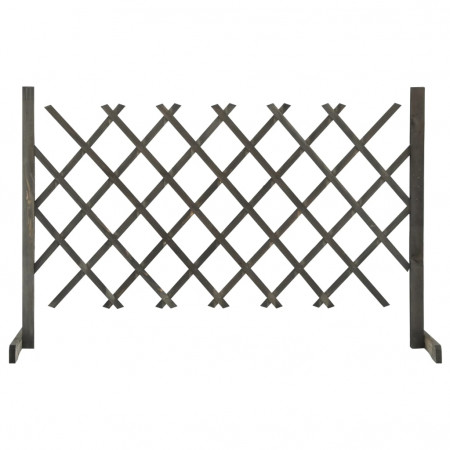 Gard cu zăbrele de grădină, gri, 120x90 cm, lemn masiv de brad - Img 1