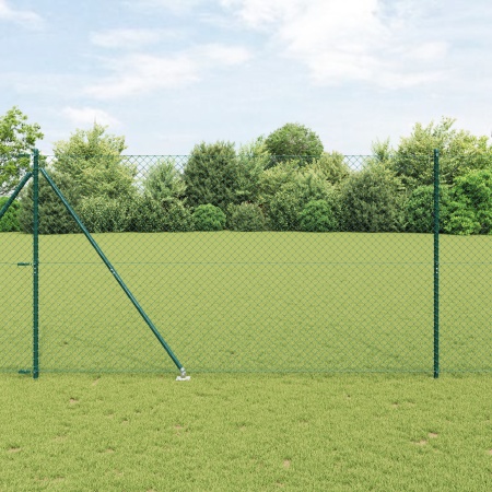 Gard din plasă de lanț Set 2 bucăți Verde Metal 1.5 x 25 m