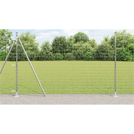 Gard Euro cu 7 posturi flanșate 1.5x10 m Oțel galvanizat