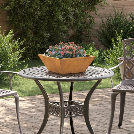 Ghivece Metalice Oțel Coroziv 40 x 40 x 15 cm Inserții Decorativa
