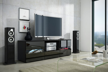 Global Ii (Comoda Tv) Black/Black High Gloss