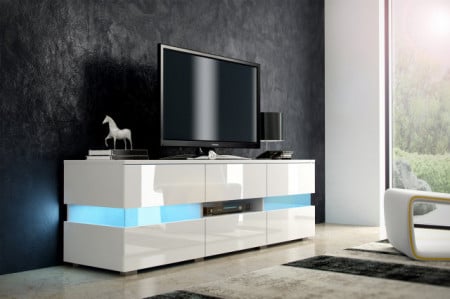 Inter (Comoda Tv) White/White High Gloss