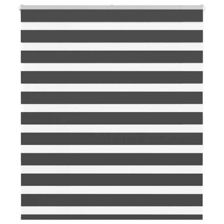 Jaluzea tip zebra neagră lățime țesătură 120,9 cm poliester