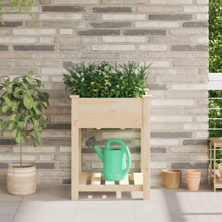 Jardiniere cu raft 60x60x76 cm din lemn masiv de pin