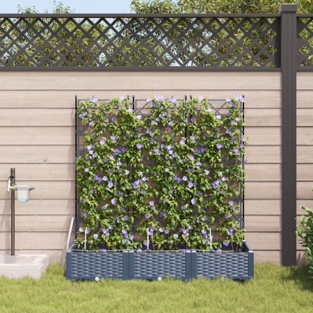Jardiniere cu sistem de irigare 3 piese Gri - Img 1