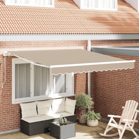 Marchiză manuală retractabilă Bej 300x250 cm, Material de înlocuire pentru marchiză 3x2.5 m Bej
