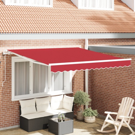Marchiză retractabilă automată roșie 350x250 cm, Material de înlocuire pentru marchiză de 3,5x2,5 m cadru roșu