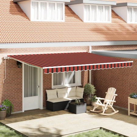 Marciză Retractabilă Automată Portocalie și Maro 450x300 cm