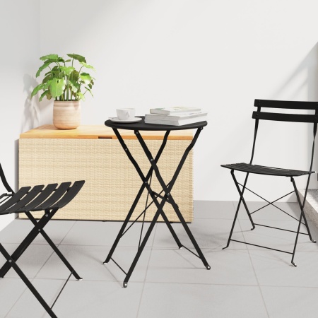 Masă Bistro Pliabilă Antracit Ø50x71 cm Oțel tratat cu pulbere