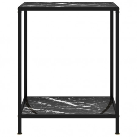 Masă consolă, negru, 60 x 35 x 75 cm, sticlă securizată - Img 1