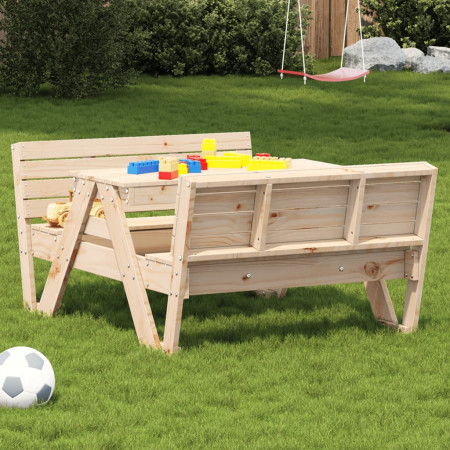 Masă de picnic pentru copii, 88x122x58 cm, lemn masiv de pin