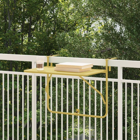Masă pliabilă suspendată pentru balcon - Aurie, 60x40 cm, Oțel