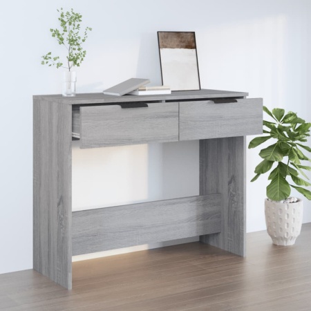 Măsuță consolă, gri sonoma, 90x36x75 cm, lemn prelucrat
