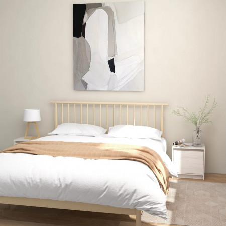 Noptiere, 2 buc., alb, 40x30,5x40 cm, lemn masiv de pin