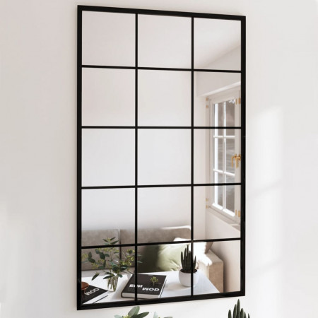 Oglinzi de perete, 4 buc., negru, 100x60 cm, metal - Img 1
