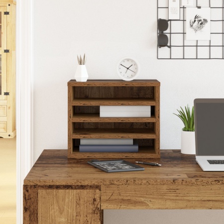 Organizator birou lemn vechi 36x26x29.5 cm lemn ingineresc