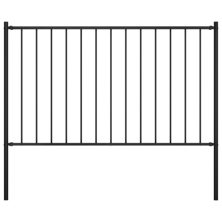 Panou de gard cu stâlpi, negru, 1,7 x 1,25 m, oțel