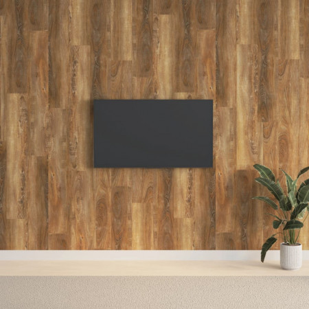 Panouri de perete aspect lemn, maro, 2,06 m², PVC