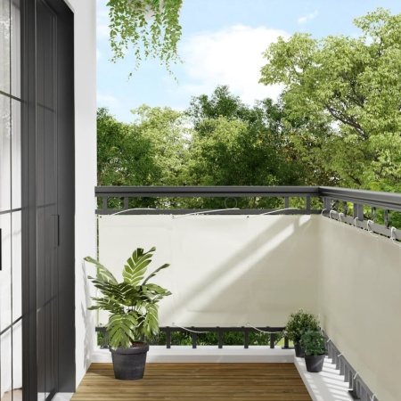 Paravan de balcon, crem, 75x1000 cm, 100% poliester oxford