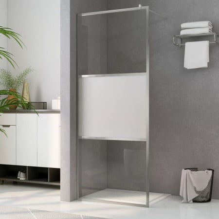 Paravan de duș walk-in, 100 x 195 cm, sticlă ESG semi-mată