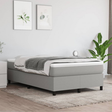 Pat box spring cu saltea, gri deschis, 120x200 cm, textil