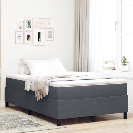 Pat Box Spring Gri Închis 120x200 cm din țesătură de corduroy