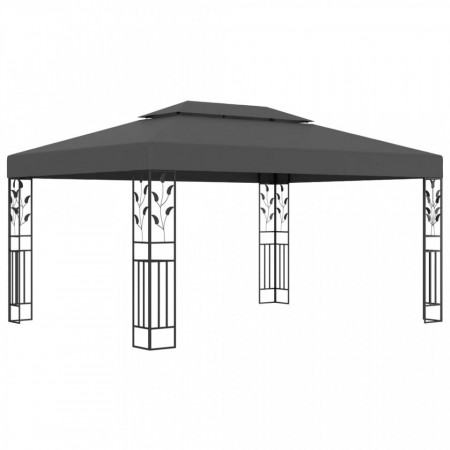Pavilion cu acoperiș dublu, antracit, 3 x 4 m - Img 1