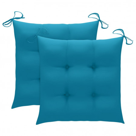 Perne de scaun, 2 buc., albastru deschis, 50x50x7 cm, textil - Img 1