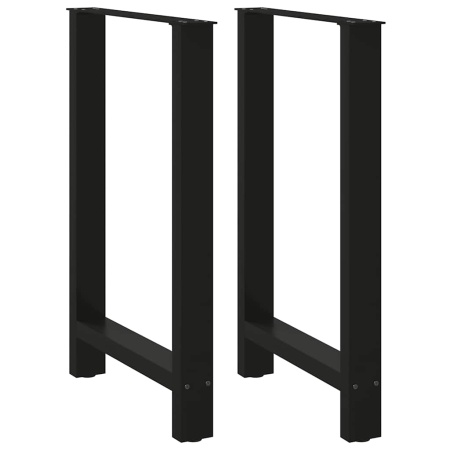 Picioare măsuță de cafea Negru 2 buc 60x(90-91) cm Oțel