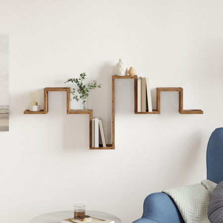 Raft din Lemn Vechi 104,5x10x43 cm din Lemn Ingineresc