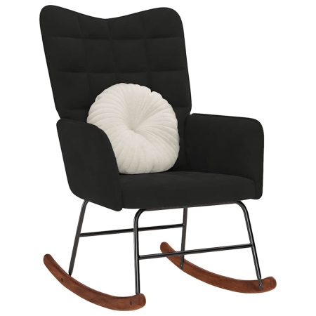 Scaun balansoar, negru, catifea