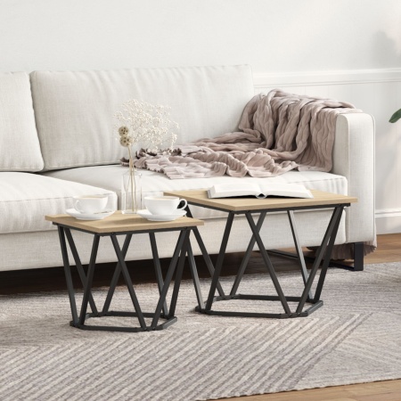 Set de mese laterale 2 buc Sonoma Oak Lemn prelucrat