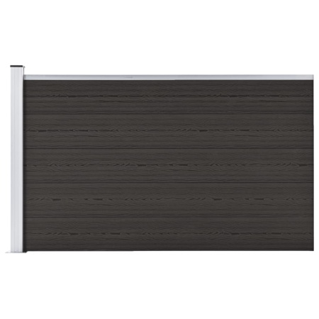 Set de panouri de gard, negru, 175x105 cm, WPC