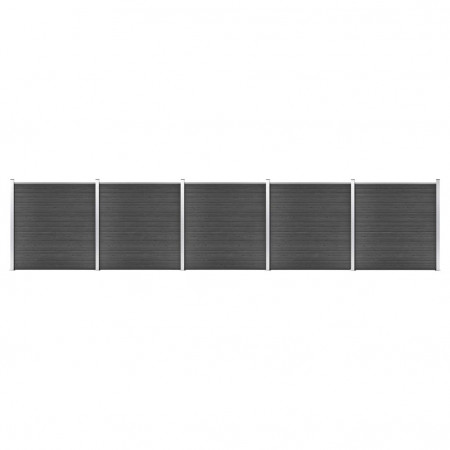 Set de panouri de gard ,WPC , 872x186 cm, negru