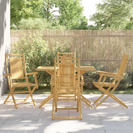 Set mobilier de grădină, 5 piese, bambus